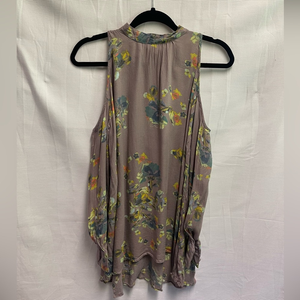 Free People Flower Cold-Shoulder Blouse